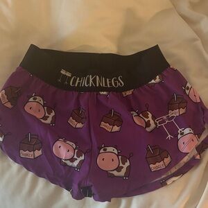 ChicknLegs Purple Cow Chocolate Milk Print Shorts